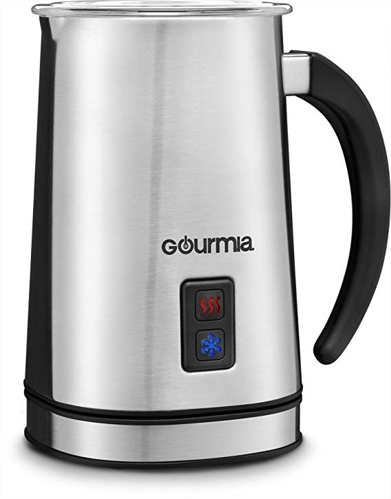 Gourmia GMF225 Cordless Electric Milk Frother & Heater for Extra Foamy Cappuccino, Latte & More, Stainless Steel, Detachable Base For Easy Serving