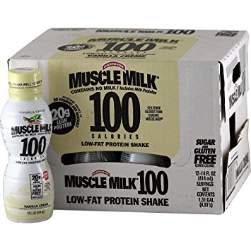 Cytosport Muscle Milk 100 Calories Ready-To-Drink Shake, Vanilla Creme, 12 Count