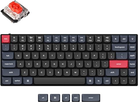 Keychron S1 Ultra-Slim QMK/VIA Custom Wired Mechanical Keyboard, 84 Keys 75% Layout Programmable Macros White Backlit CNC Aluminum Keyboard for Mac Windows, Low Profile Gateron Red Switch