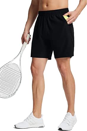 BALEAF Men's Tennis Shorts 7'' Workout Running Ball Pockets Quick Dry No Liner