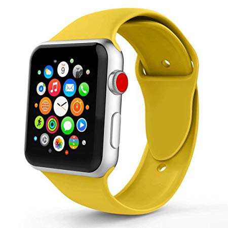 iYou for Apple Watch Strap 38mm 42mm, Soft Silicone Band for iWatch Series 3/2/1