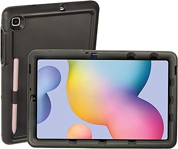 BobjGear Bobj Rugged Tablet Case for Samsung Galaxy Tab S6 Lite 10.4 Model SM-P610 Kid Friendly (Bold Black)