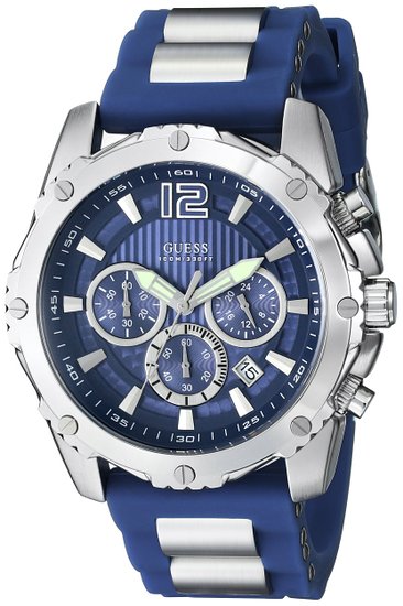 GUESS Men's U0167G3 Blue Bold Move Chronograph Sport Watch