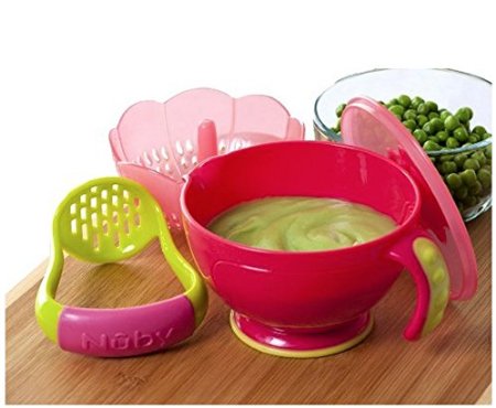 Nuby Garden Fresh Steam N Mash Baby Food Prep Bowl and Food Masher Colors may vary