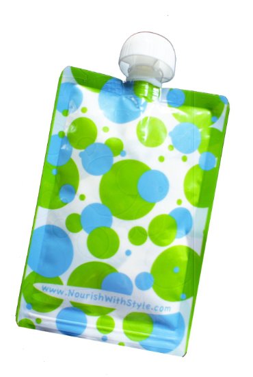 Reusable Baby Food Pouch - 5 Pack Polka Dot - 5 oz size by Nourish with Style