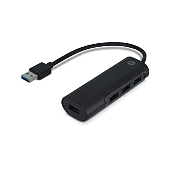 HP USB-A Multi Connection Hub USB 3.0 Superfast Data Transfer USB-A - 4VW05PA (Black)