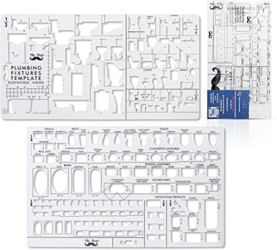 Mr. Pen- Plumbing Template, Architectural Templates, Bathroom Template, Toilet Template, Drafting Tools, Drawing Template, Template Architecture, Drafting Ruler Shapes, Stencils, Plumbing Fixtures