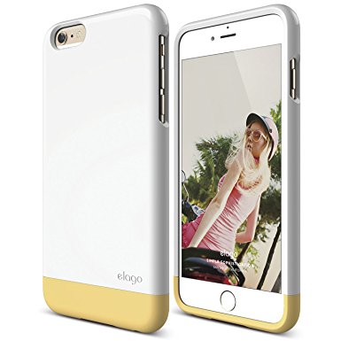 iPhone 6 Plus Case, elago [Glide Limited-Edition][White / Creamy Yellow] - [Mix and Match][Premium Armor][True Fit] – for iPhone 6 Plus Only