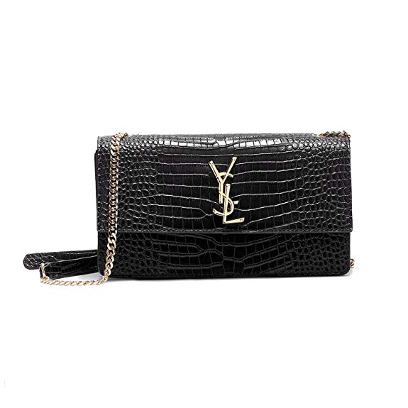 Simple Women Small Vegan Leather Crossbody Bag Quilted Shoulder Purse With"Y" Adjustable Chain
