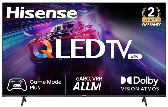 Hisense 164 cm (65 inches) 4K Ultra HD Smart QLED TV 65E7K (Black)