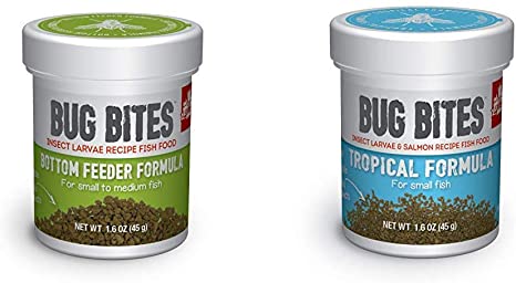 Fluval Bug Bites Tropical Fish Food, Small Granules for Small to Medium Sized Fish, 1.59 oz.,