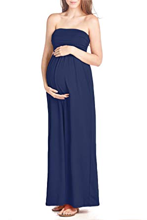 Beachcoco Women's Maternity Comfortable Maxi Tube Dress Made in USA