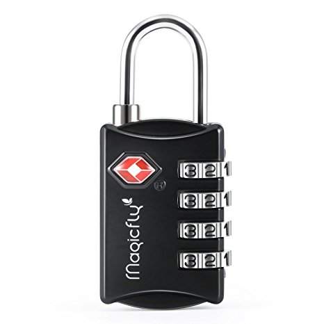 TSA Luggage Locks，Magicfly 4-Dial Combination Travel Security Padlocks For Luggage,Suitcase, Backpack, Drawer etc.