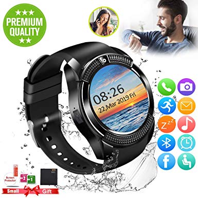 Smart Watch,Smartwatch for Android Phones, Smart Watches Touchscreen with Camera Bluetooth Watch Phone with SIM Card Slot Watch Cell Phone Compatible Android Samsung iOS Phone XS X8 10 11 Men Women