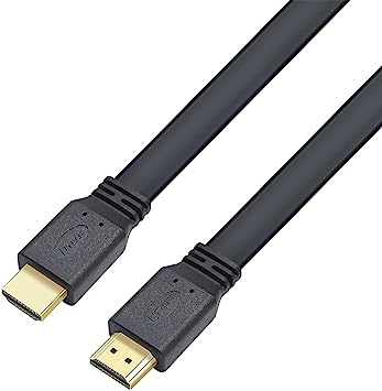 DTECH Ultra Thin HDMI Cable Type A Male to Gold Plated 4K 30Hz 1080p 60hz 3D with Ethernet high Speed HDCP for Computer Monitor Laptop PC Gaming HD Video Audio (1.5 Feet, Black) DT-68F00A 1.5ft