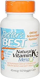 Doctor's Best Natural Vitamin K2 Mk-7 with Menaq7 45 Mcg 60 Veg Caps