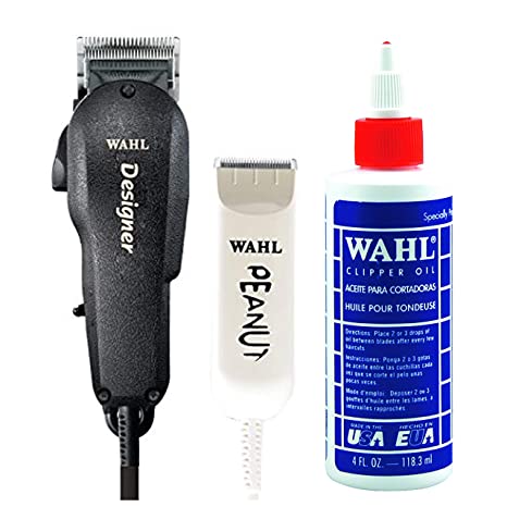 Wahl Professional All Star Clipper/Trimmer Combo #8331 Features Designer Clip and Peanut Trimmer Includes Accessories - Red (Bonus Oil)