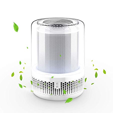 TOPELEK Air Purifier, Ozone Free Air Cleaner with True HEPA Filters, Ultra Quiet Odor Allergies Eliminator with Night Light, 360° Inlet Purifiers Filtration for Allergies, Smokers, Dust, Pets Dander