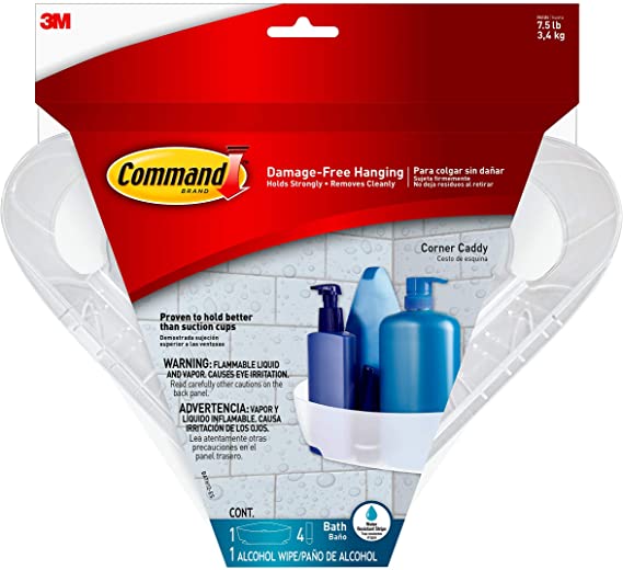 Command BATH12-ES Corner Caddy with Water Resistant Strips - Frosted