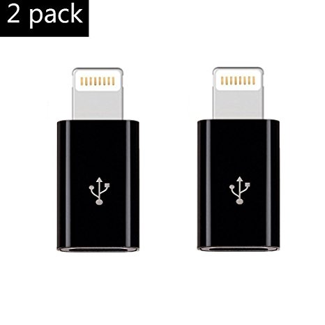 Micro USB to Lightning Adapter, Ankey Micro USB to 8 pin Lightning Adapter for iPhone X / 8 / 8 Plus / 7 / 7 Plus / 6 / 6 Plus / 5S, iPad / iPod and More - 2pc (Black)