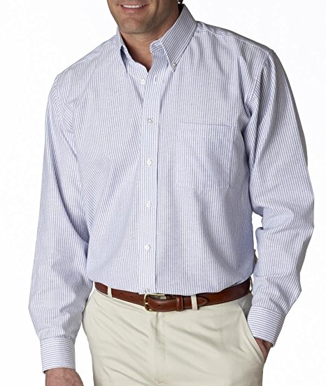 UltraClub Men's Wrinkle-Free Long Sleeve Oxford Shirt