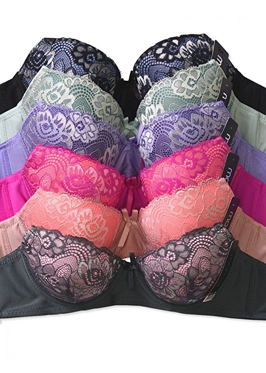 Women's Laced & Lace Trimmed Bras (Packs of 6) - Various Styles