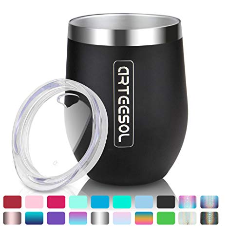 arteesol Coffee Cup - 12 oz Stainless Steel Travel Mug Coffee Mug - Double Wall Vacuum Insulated Tumbler with lid Fit for Coffee, Wine, Cocktails, Ice Cream