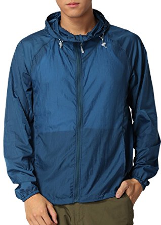 Alafen Unisex Outdoor Anti UV Water-resistant Quick Dry Thin Skin Windbreaker Hooded Jackets