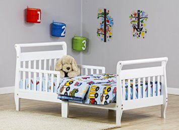 Dream On Me Classic Sleigh Toddler Bed, White