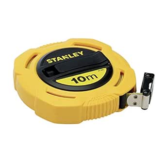 STANLEY Flexómetro, Resistente cinta de fibra de vidrio de 10m x 12,7 mm, precisión, alimentación manual, para construcción y proyectos de bricolaje, 0-34-295