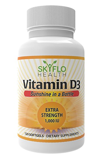 Vitamin D3 - 'Sunshine in a Bottle' - 1000iu - 120 Softgel Tablets