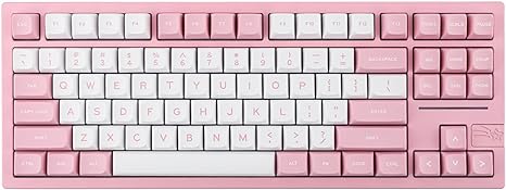 EPOMAKER x Feker Galaxy80 Gaming Keyboard, Aluminum Alloy Wireless Mechanical Keyboard, BT5.0/2.4G/USB-C Gasket-Mounted Keyboard, Hot Swappable, NKRO Creamy Keyboard (Pink, Marble White Switch)