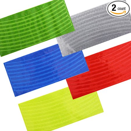 JXTV Bicycle Tire Reflective Stickers(Green/Yellow/Red/Blue/Silver)