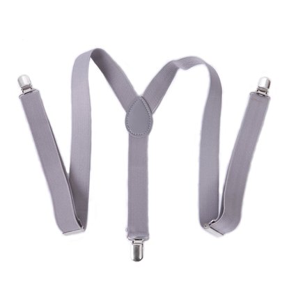 HDE Solid Color Y-Back Clip Suspenders - 1 Inch Wide