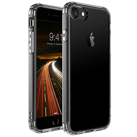 iPhone 7 Case, ULAK [Clear Slim] Premium Hybrid Shock Absorbing & Scratch Resistant Clear Case Cover Hard Back Panel   TPU Bumper for Apple iPhone 7 4.7 inch 2016, Crystal Clear