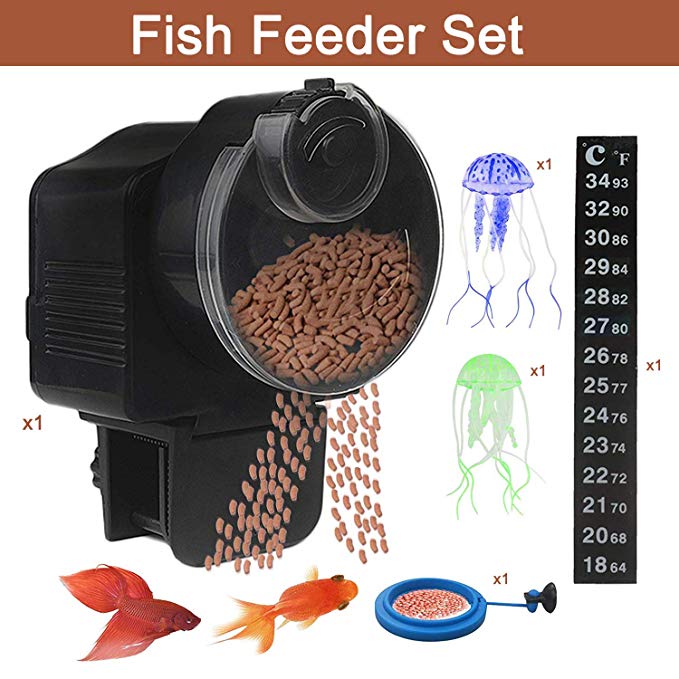 UStyle Automatic Fish Feeder,Fish Feeder for Aquarium Auto Fish Food Timer Feeder for Fish Tank Food Dispenser for Small Fish,Tropical Fish,Gold Fish