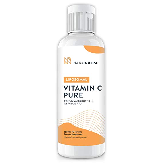 Liposomal Vitamin C Pure by NANONUTRA - 30-1000mg Servings From Sodium Ascorbate | Liposomal Encapsulated Vitamin C Is More Effective than Pills, Powders & Liquids* | Utilizing Sunflower Lecithin
