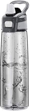 Newdora Sports Water Bottle with Flip Straw, Large BPA Free Drinking Bottle, Sports Flask, Leakproof Gym Bottle, Ideal for Sports Bike Running Hiking Yoga 24OZ 750ml