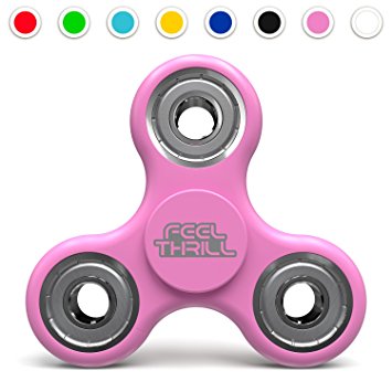 Premium Feel Thrill Stress Relieve Fidget Spinner Toy - Made Of Plastic - Perfect For Kids & Adults - Ideal For People With OCD, ADHD & Autism (Pink)