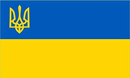 UKRAINE TRIDENT FLAG, 3'X5' УКРАЇНА ПРАПОР Ukrainian banner