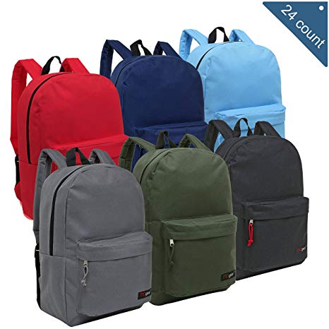 Wholesale Backpacks for Kids - Bulk Case of 24 MGgear Assorted Color Book Bags