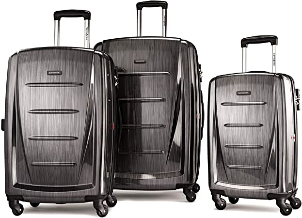 Samsonite Winfield 2 Hardside Expandable Luggage with Spinner Wheels, Charcoal, 3-Piece Set (20/24/28)