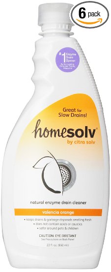 Citrasolv/Homesolv Drain Natural Build-up Remover, Valencia Orange, 22-Ounce Bottles (Pack of 6)