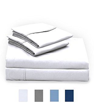 Microfiber Bed Sheet Set, Deep Pocket White King Sheets - Brushed Microfiber Bedsheets, Super Soft 4-Piece Bedding Set, Wrinkle Free, Breathable Sheet Set, 4-inch Hem by DESIGN N WEAVES