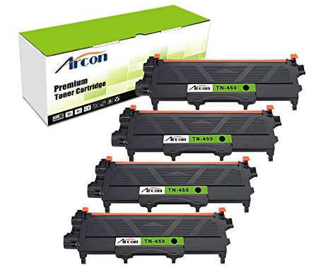 ARCON Compatible Toner Cartridge Replacement for Brother TN450 TN-450 TN450 TN420 (Black, 4-Pack)