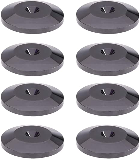Bluecell Pack of 8 Black 24K Nickel Plated Speaker Spikes Pads Mats 5x25mm Isolation Stand Foot Cone Base