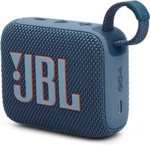 JBL Go 4 in Blue - Portable Bluetooth Speaker Box Pro Sound, Deep Bass and Playtime Boost Function - Waterproof and Dustproof - 7 Hours Runtime