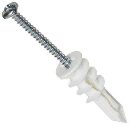 TOGGLER SnapSkru SP Self-Drilling Drywall Anchor with Screws, Glass-Filled Nylon, Made in US, for #6 to #10 Fastener Sizes (Pack of 50)