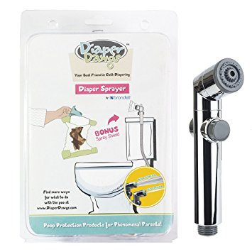 Diaper Dawgs – High Powered Cloth Diaper Toilet Sprayer with Spray Shield, Complete Kit