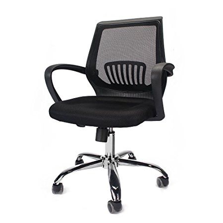 Thinkingbuy Adjustable Mid-Back Mesh Swivel Task Chair with Mesh Padded Seat Arm Rest